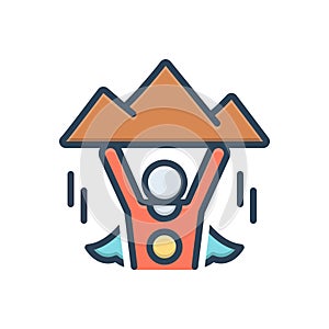 Color illustration icon for incredible, unimaginable and improbable