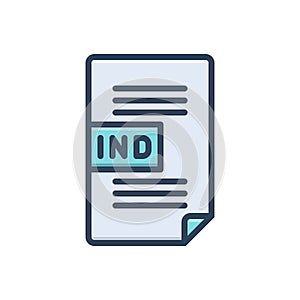 Color illustration icon for Ind, folder and format