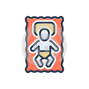Color illustration icon for Infant, newborn and baby