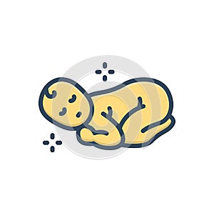 Color illustration icon for Infants, baby and sleeping