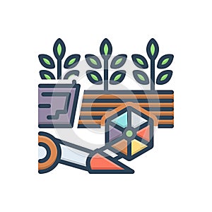 Color illustration icon for Ingathering, felling and reaping