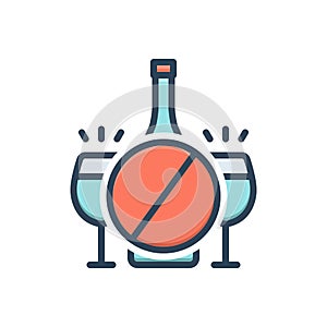 Color illustration icon for Inhibition, prohibition and taboo