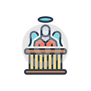 Color illustration icon for Innocence, guilelessness and honest