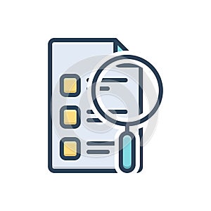 Color illustration icon for Inspections, examination and check