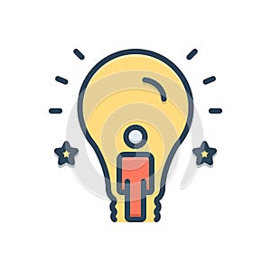 Color illustration icon for Inspiring, embolden and stimulate