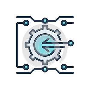 Color illustration icon for Integration, unification and technology