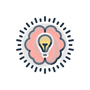 Color illustration icon for Intellectual, mental and intellective