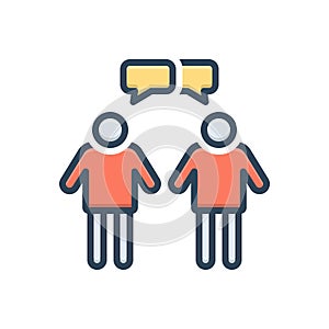 Color illustration icon for Interaction, interplay and contact