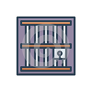 Color illustration icon for Jail, imprisonment and slammer