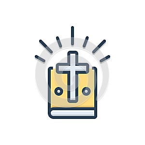 Color illustration icon for Jehovah, mormon and book