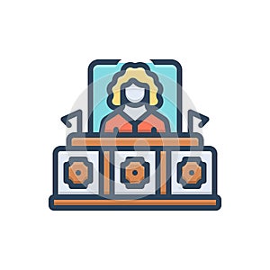 Color illustration icon for Judge, justice and lawful