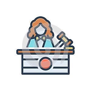 Color illustration icon for Judge, justice and magistrate
