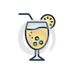 Color illustration icon for Juice, fluid and serous