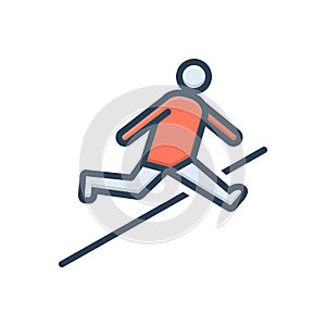 Color illustration icon for Jump, leap and hop