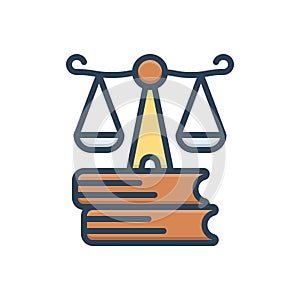 Color illustration icon for Justice, syllogism and rectitude