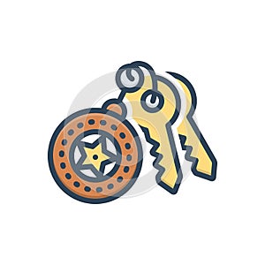 Color illustration icon for Keyholder, safety and key