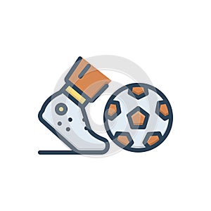 Color illustration icon for Kickball, activity and game
