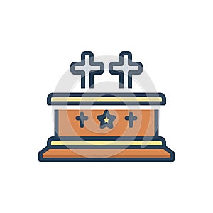 Color illustration icon for Killed, dead body and cist