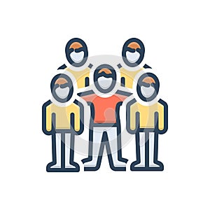 Color illustration icon for Kinship, relationship and unity