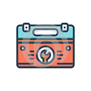 Color illustration icon for Kits, toolbox and renovation