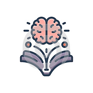 Color illustration icon for Knowledge, knowing and education