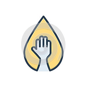 Color illustration icon for Lack, reduction and help