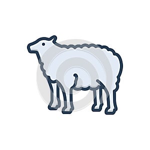 Color illustration icon for Lamb, baa lamb and wool