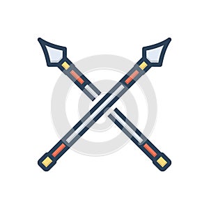 Color illustration icon for Lance, javelin and pike