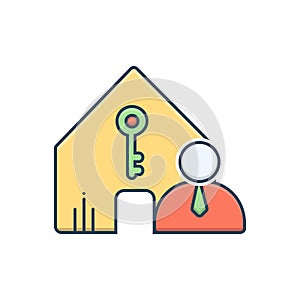 Color illustration icon for Landlord insurance, accommodation and property