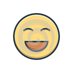 Color illustration icon for Laugh, laughter and jibe