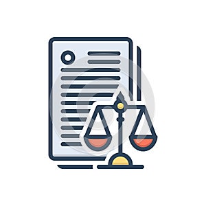 Color illustration icon for Laws, enactment and order