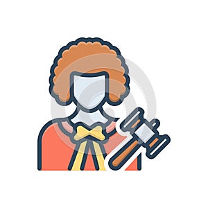 Color illustration icon for Lawyer, jurist and justiciary