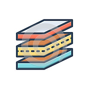 Color illustration icon for Layers, flake and lode