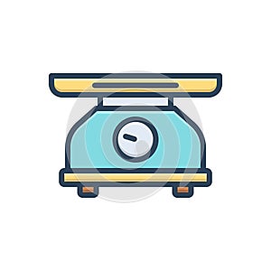 Color illustration icon for Lbs, weight and scale