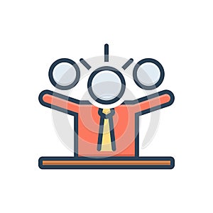 Color illustration icon for leader, captain and controller