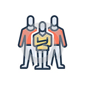Color illustration icon for Leading, head and employee