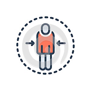 Color illustration icon for Lean, weak and lanky