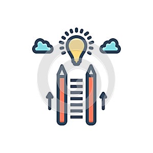 Color illustration icon for Learned, education and educated