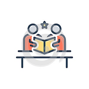 Color illustration icon for learners, teach and pupil