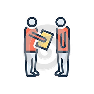 Color illustration icon for Least, document and attendance