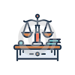 Color illustration icon for Legal, lawful and justice