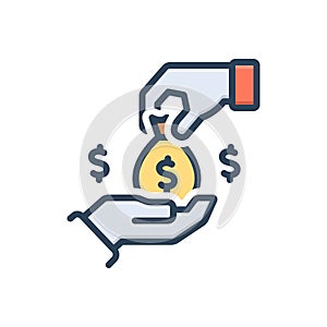 Color illustration icon for Lenders, creditor and borrow