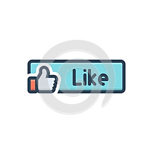 Color illustration icon for like button, confirmation and feedback