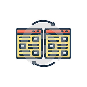 Color illustration icon for Link, hyperlink and redirect