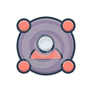 Color illustration icon for Link submission, development and link