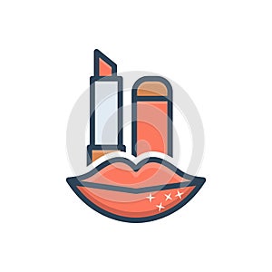 Color illustration icon for Lip care, balm and softness