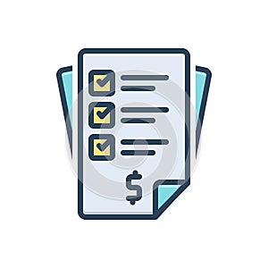 Color illustration icon for Listings, indexation and bill