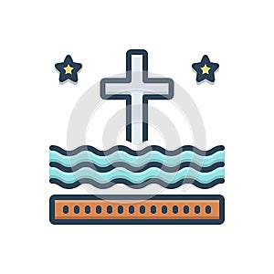 Color illustration icon for Liturgy, ritual and catholic