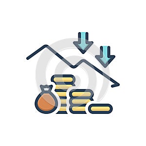 Color illustration icon for Losses, impairment and money