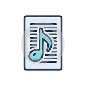 Color illustration icon for Lyric, music and song